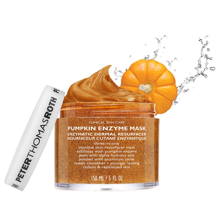 Peter Thomas Roth Pumpkin Enzyme Mask 150 ml eksfolierende ansiktsmaske med oransje tekstur og gresskar.