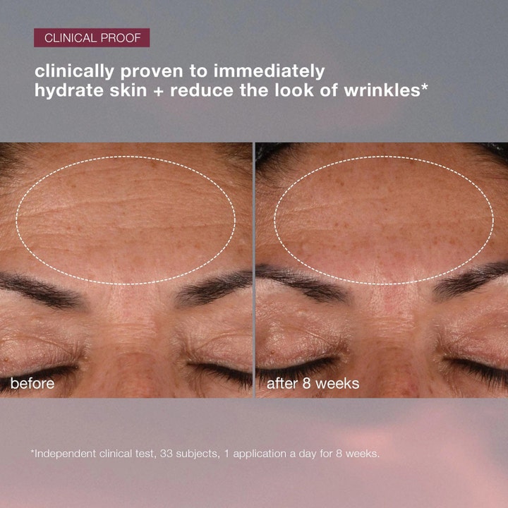 Dermalogica AGE smart Dynamic Skin Recovery 50 ml dagkrem SPF50 før og etter 8 uker med synlig færre rynker.