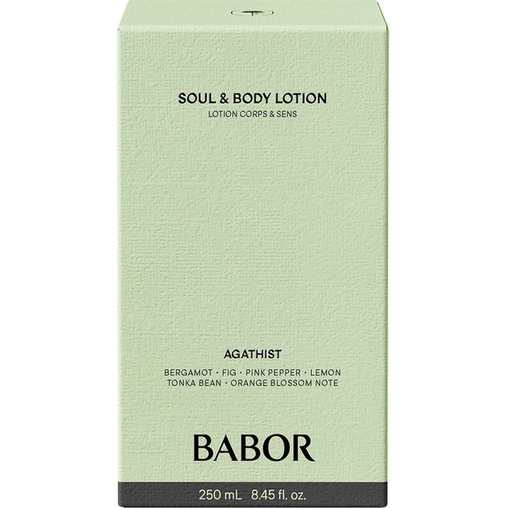 Babor Soul & Body Lotion Agathist 250 ml fuktighetsgivende kroppslotion i lysegrønn teksturert eske med duftnoter