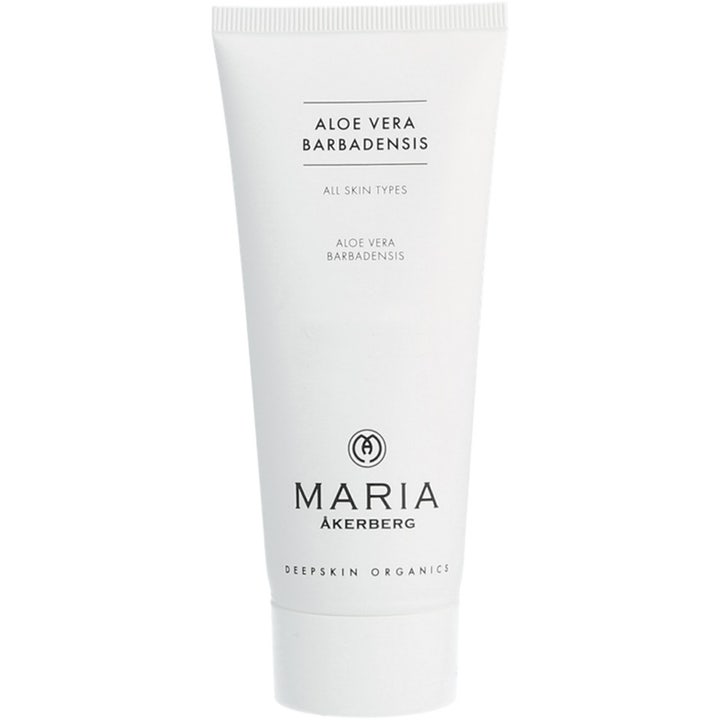 Maria Åkerberg Aloe Vera Barbadensis kjølende og fuktighetsgivende gelé i en hvit tube med minimalistisk sort tekst