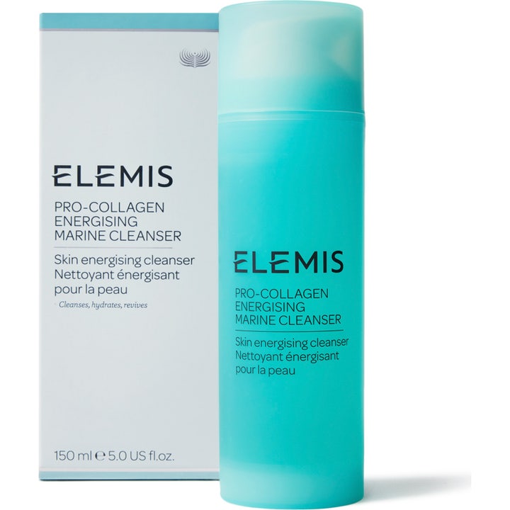 Elemis Pro-Collagen Energising Marine Cleanser 150 ml rengjøringsgel i turkis flaske og eske som gir huden ny energi.