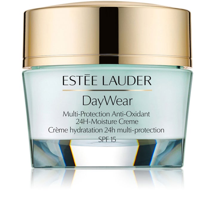Estée Lauder DayWear 24H-Moisture Creme SPF 15 beskyttende fuktighetskrem i lysegrønn glasskrukke med gullokk