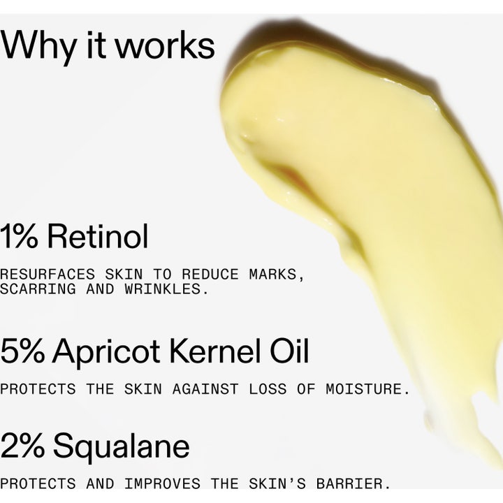 The INKEY List Retinol Serum 30 ml ansiktsserum med 1% retinol i en kremet gul konsistens som reduserer rynker.