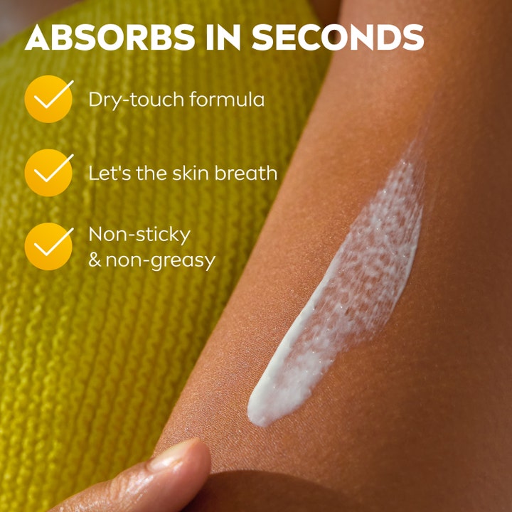 Nivea Sun Protect & Moisture 150 ml solkrem med dry-touch formel som absorberes på sekunder uten å være fet.