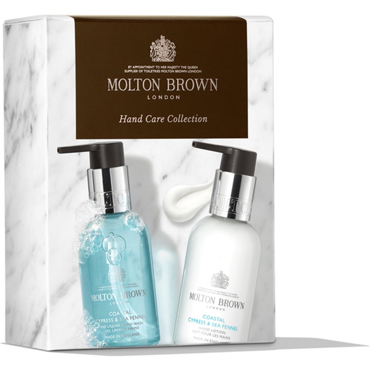 Molton Brown Coastal Hand Collection 2x100 ml gavesett med oppfriskende håndsåpe og lotion i marmoreske.