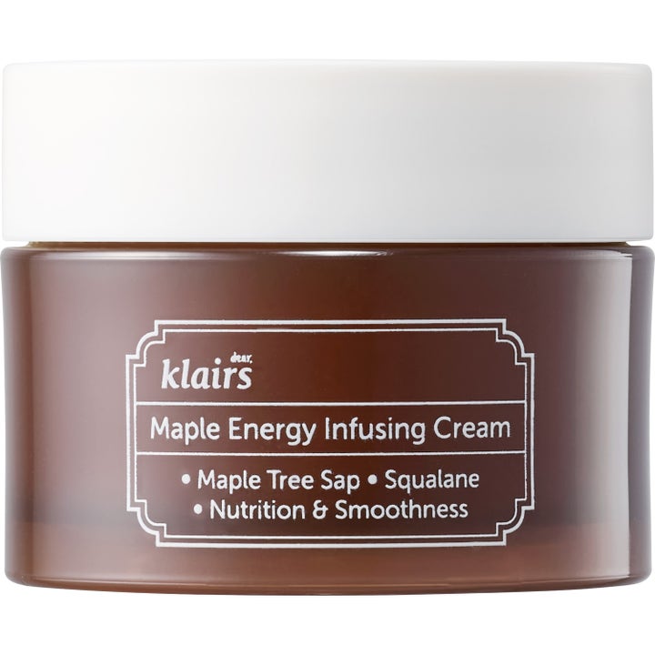 Dear Klairs Maple Energy Infusing Cream 80ml nærende ansiktskrem med squalane i brun krukke med hvitt lokk