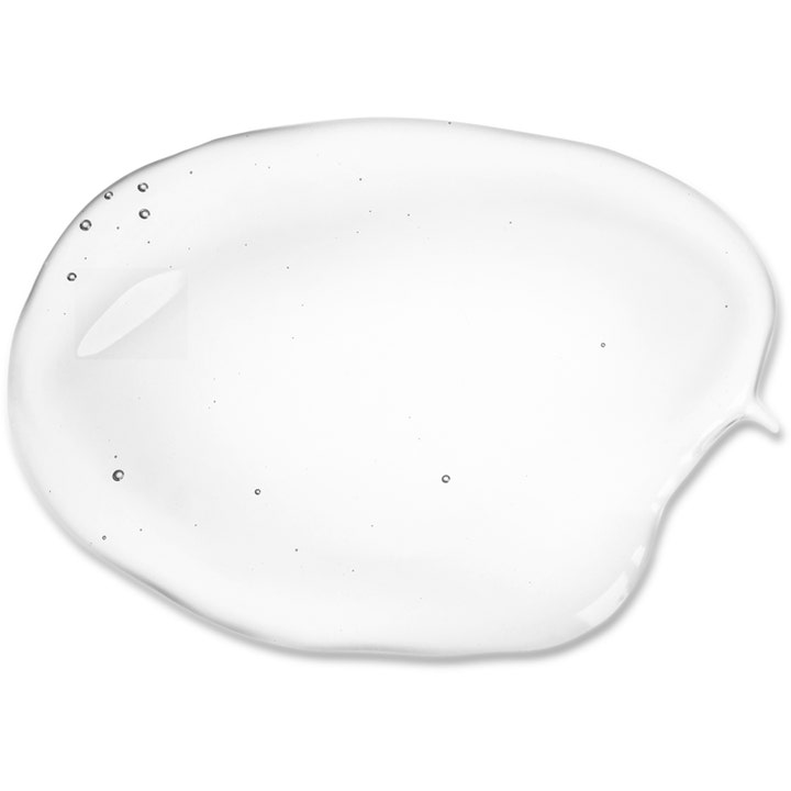 FOREO UFO Mask Green Tea 36 g beroligende ansiktsmaske viser en klar og gjennomsiktig geltekstur med små bobler.