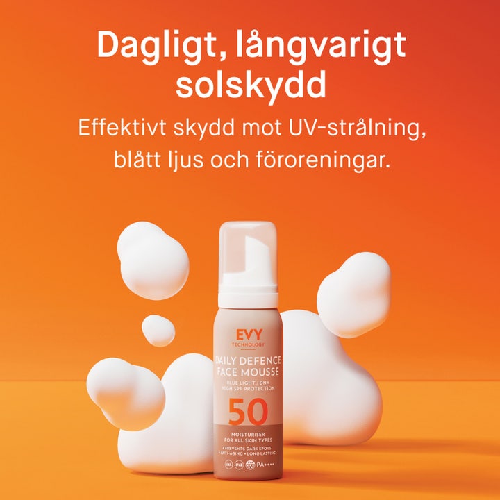 EVY Technology Daily Defence Face Mousse 75 ml solkrem gir svetteresistent beskyttelse for trening ute i solen