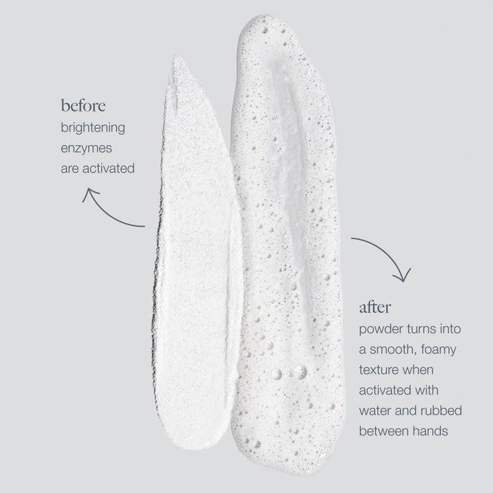 Dermalogica Daily Microfoliant Duo 26 g peeling med enzymer viser tekstur som går fra pulver til et mykt skum