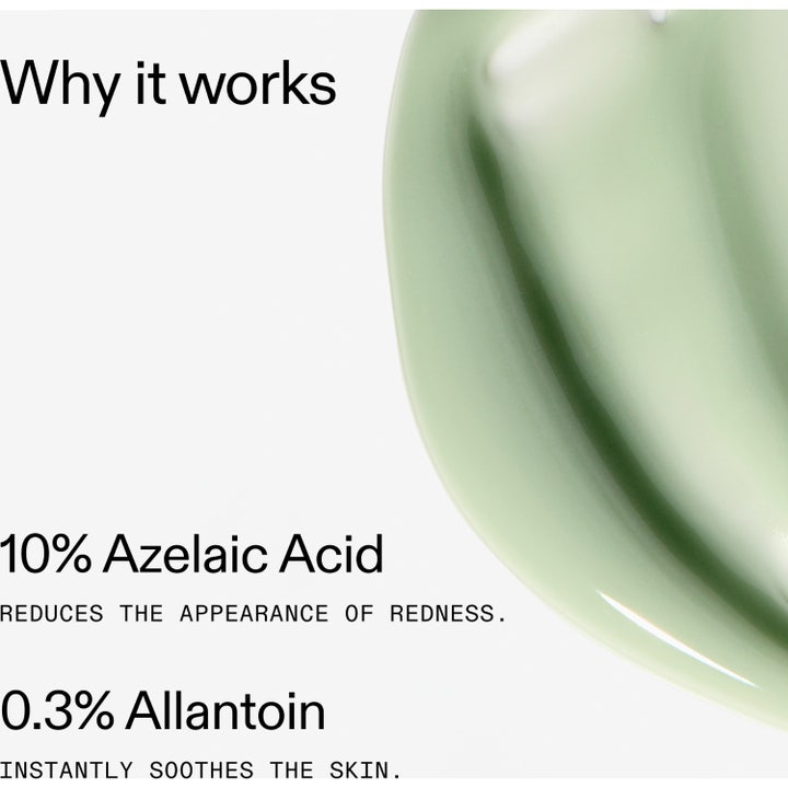 The INKEY List Azelaic Acid 10% Serum 30 ml beroligende ansiktsserum med lysegrønn kremet tekstur