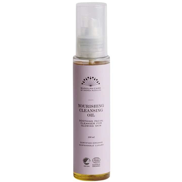 Rudolph Care Nourishing Cleansing Oil 100 ml beroligende renseolje som gir glød i klar flaske med lilla etikett