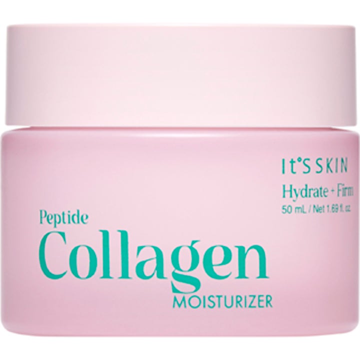 It'S SKIN Peptide Collagen Moisturizer 50 ml oppstrammende ansiktskrem i en rosa krukke med turkis tekst