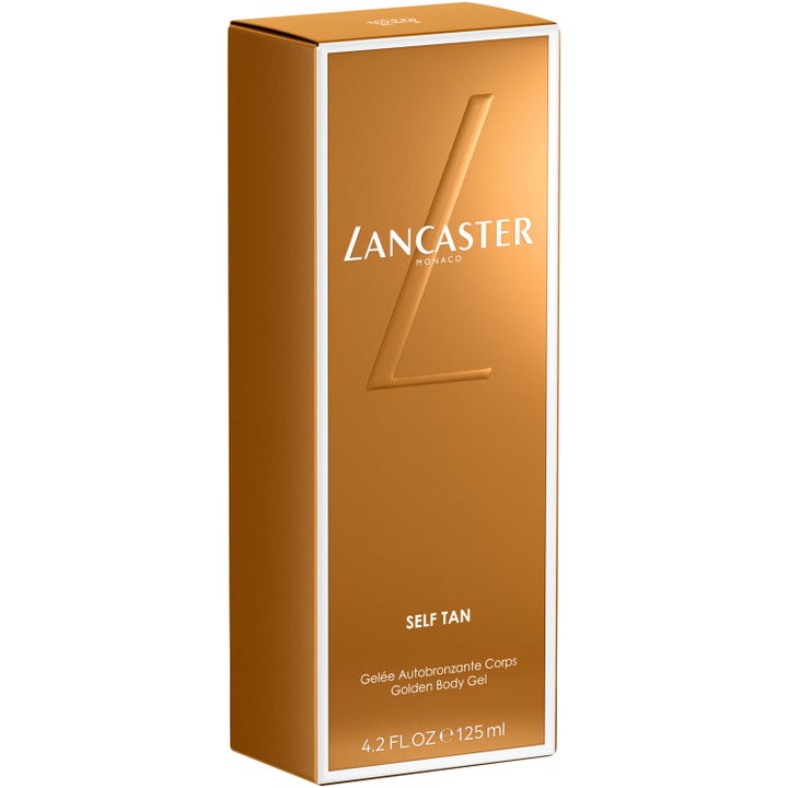 Lancaster Self Tan Golden Body Gel 125 ml selvbruning som gir glød i bronsefarget eske med preget L-logo