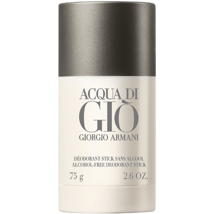 Giorgio Armani Acqua di Giò 75 g alkoholfri deodorantstift som gir friskhet i hvit hylse med mørkegrått lokk