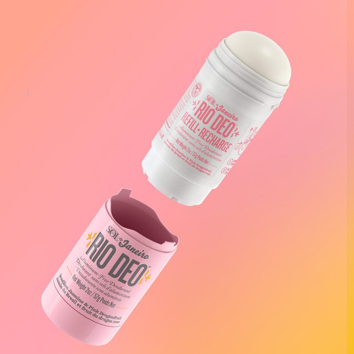 Sol de Janeiro Rio Deo 68 57 ml aluminiumsfri deodorant stick viser hvit refill og rosa hylse