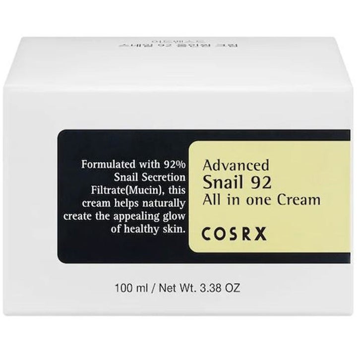 COSRX Advanced Snail 92 Cream Duo 200 ml fuktighetsgivende ansiktskrem med snigelslem i hvit og gul eske