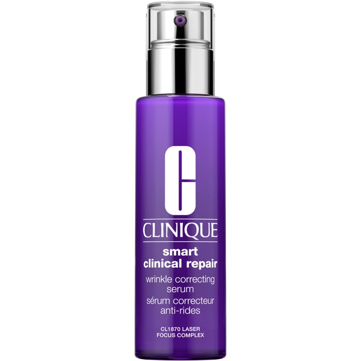 Clinique Smart Clinical Repair Wrinkle Correcting Serum rynkekorrigerende serum i lilla flaske med sølvpumpe