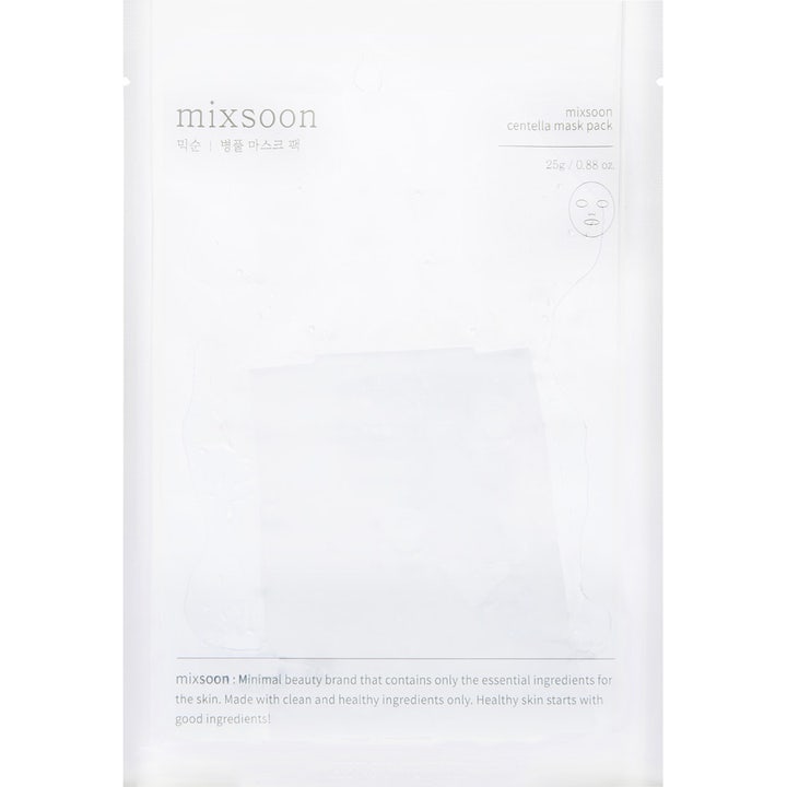mixsoon Centella Mask Pack 25g beroligende ansiktsmaske i hvit minimalistisk innpakning med enkel tekst
