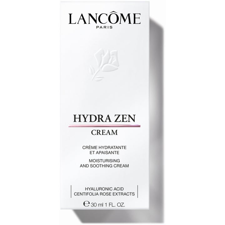 Lancôme Hydra Zen Anti-Stress Day Cream 30 ml beroligende dagkrem i hvit eske med hyaluronsyre og roseekstrakt