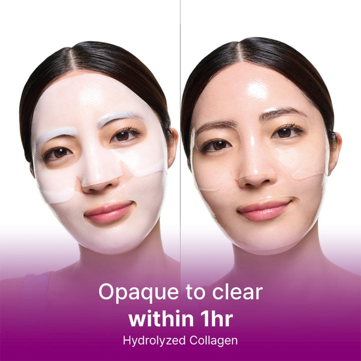 Dr.Jart+ Hydro Firming Mask 30 g ansiktsmaske som går fra ugjennomsiktig hvit til klar innen en time.