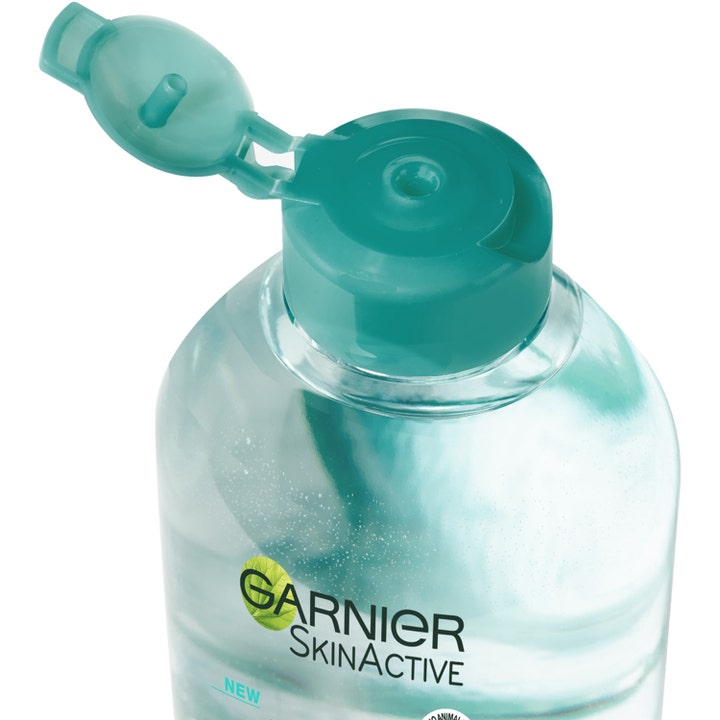 Garnier Micellar Aloe Cleansing Water 400 ml fuktighetsgivende ansiktsrengjøring med åpen turkis kork