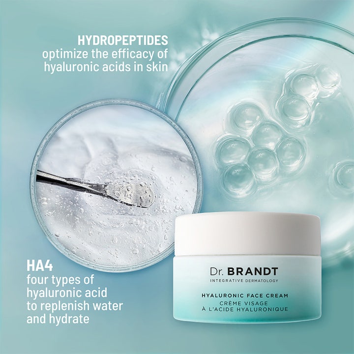 Dr Brandt Hyaluronic Face Cream 50 g fuktighetskrem med hydropeptider og bobler av hyaluronsyre