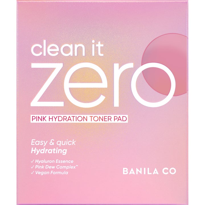 Banila Co Clean It Zero Pink Hydration Toner Pad 70 stk vegansk toner som gir fuktighet i en rosa eske.