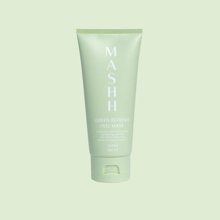 MASHH Green Refresh Peel Mask 100 ml eksfolierende ansiktsmaske i lysegrønn tube som gir ny glød