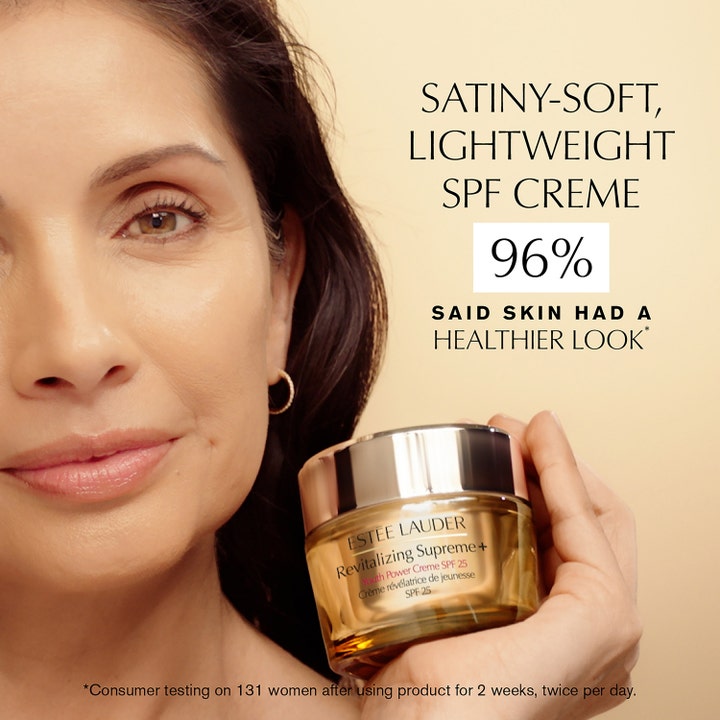 Estée Lauder Revitalizing Supreme+ Youth Power Creme SPF25 50 ml dagkrem i gullkrukke gir huden et sunnere utseende