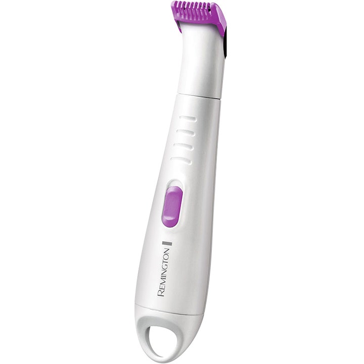 Remington Smooth &amp; Silky Bikini Trimmer for presis hårfjerning i hvit utførelse med lilla bryter og kam