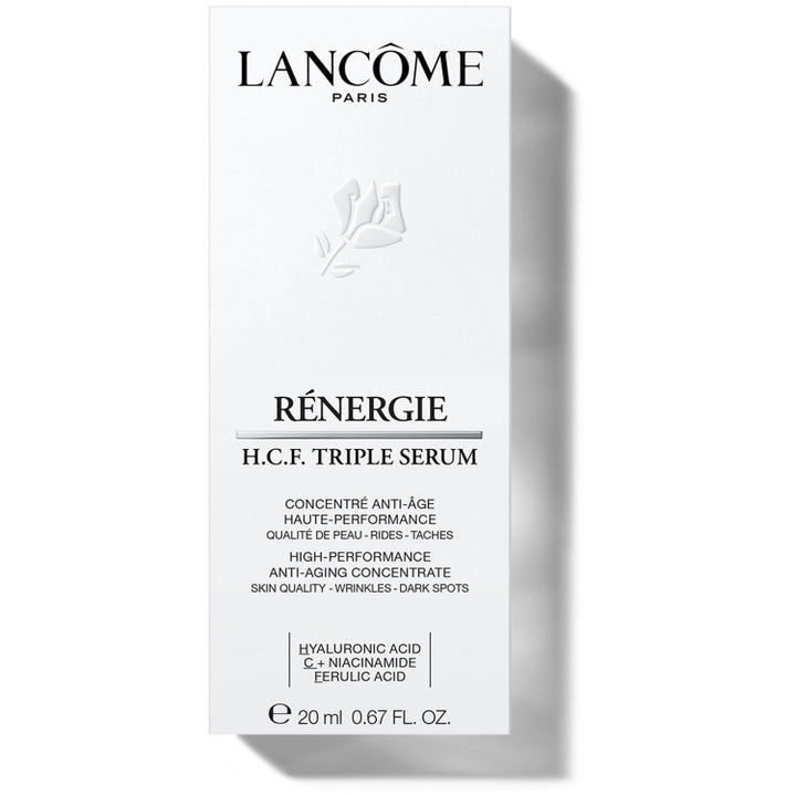 Lancôme Rénergie H.C.F. Triple Serum 20 ml anti-aging hudpleie i hvit eske med niacinamid mot rynker og flekker