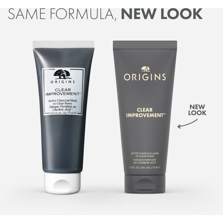 Origins Clear Improvement Active Charcoal Mask 75 ml ansiktsmaske med aktivt kull som renser porer i nytt og gammelt design