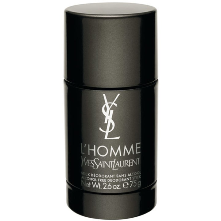 Yves Saint Laurent L'Homme 75g alkoholfri deodorant stick gir friskhet i en stilren svart hylse med sølvfarget logo