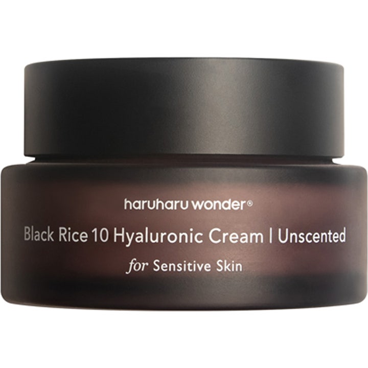 Haruharu Wonder Black Rice 10 Hyaluronic Cream 50ml uparfymert ansiktskrem i mørk frostet krukke med svart lokk