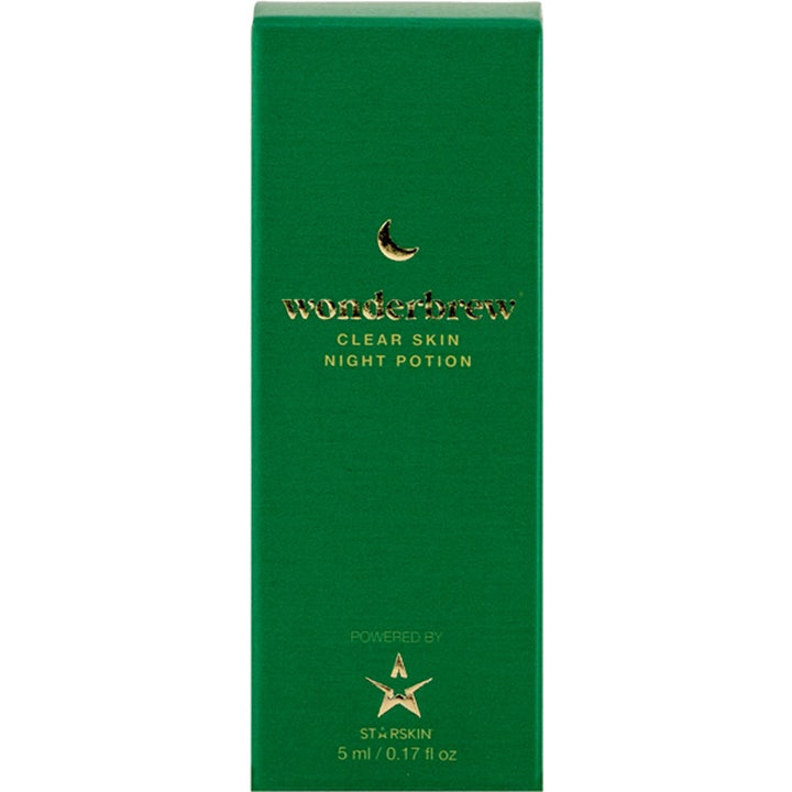 Starskin Wonderbrew Clear Skin Night Serum 5 ml nattserum for renere hud i grønn eske med detaljer i gull.
