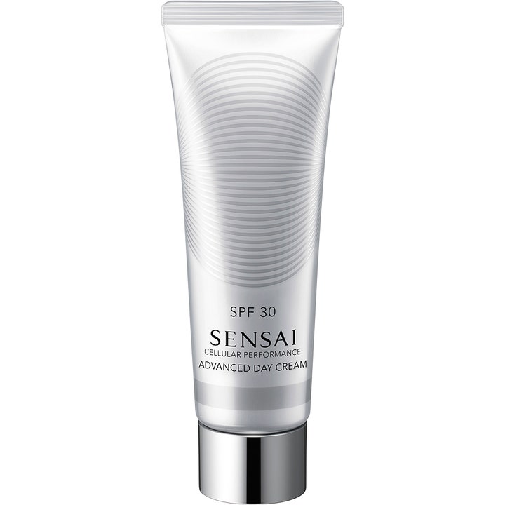 Sensai Cellular Performance Advanced Day Cream SPF 30 50ml dagkrem i hvit tube med sølvlokk