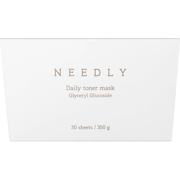 NEEDLY Daily Toner Mask 30 stk fuktighetsgivende sheet mask i hvit boks med Glyceryl Glucoside