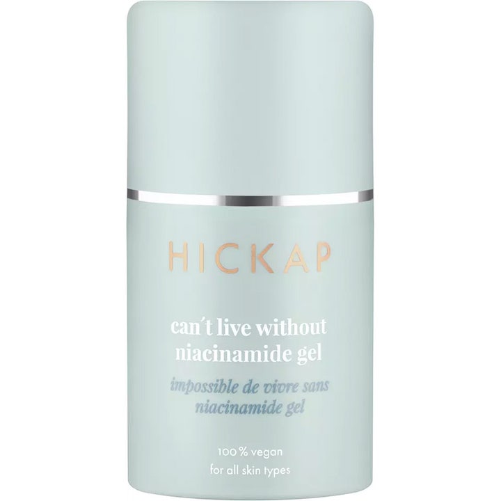 Hickap Can't Live Without Niacinamide Gel 50ml balanserende ansiktsgel i lysegrønn pumpeflaske med sølvdetaljer
