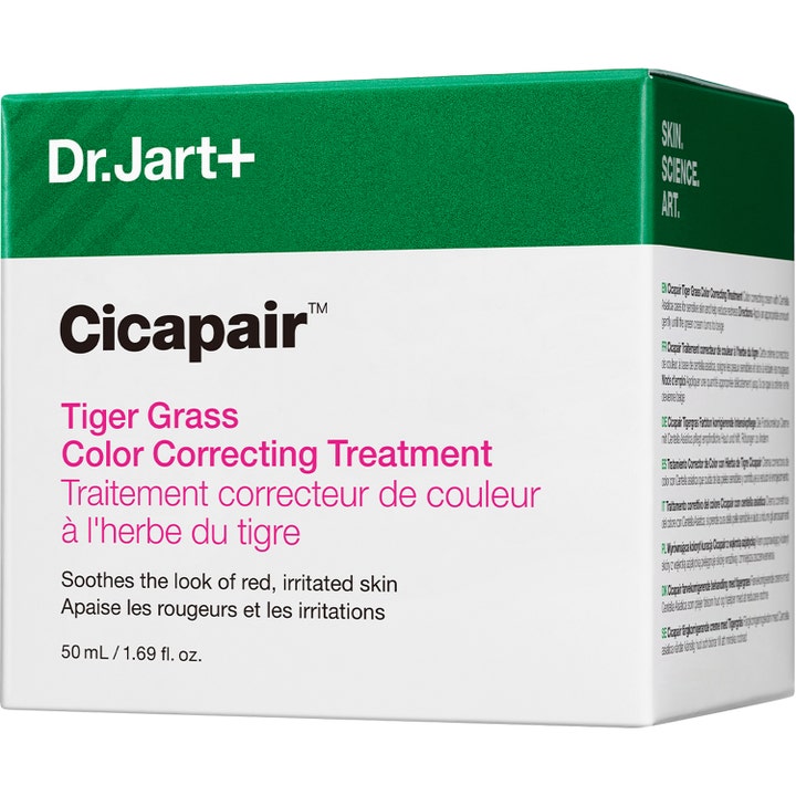 Dr.Jart+ Cicapair Tiger Grass Color Correcting Treatment 50 ml beroligende dagkrem i hvit og grønn pappeske