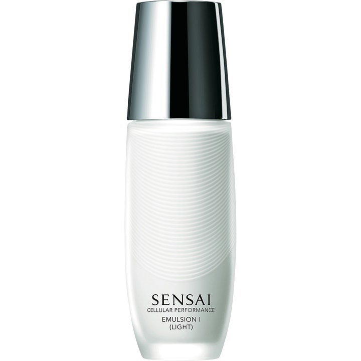 Sensai Cellular Performance Emulsion I Light 100ml fuktighetsgivende ansiktsemulsjon i hvit flaske med mønster og sølvlokk