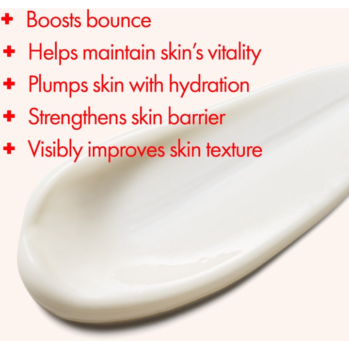 Origins Youthtopia Peptide Plumping Apple Cream 50 ml ansiktskrem med hvit tekstur og tekst om fuktighet og vitalitet