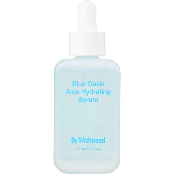 By Wishtrend Hydra Enriched Ampoule 30ml fuktighetsgivende serum i frostet glassflaske med blått innhold og sølvpipette