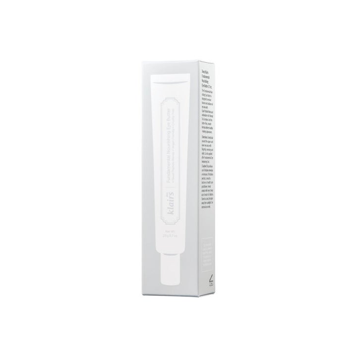Klairs Fundamental Nourishing Eye Butter 20g øyekrem i hvit eske som pleier huden rundt øynene.