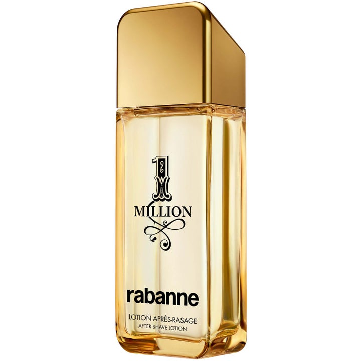 Rabanne 1 Million 100 ml after shave lotion som beroliger huden i en elegant glassflaske med gullkork