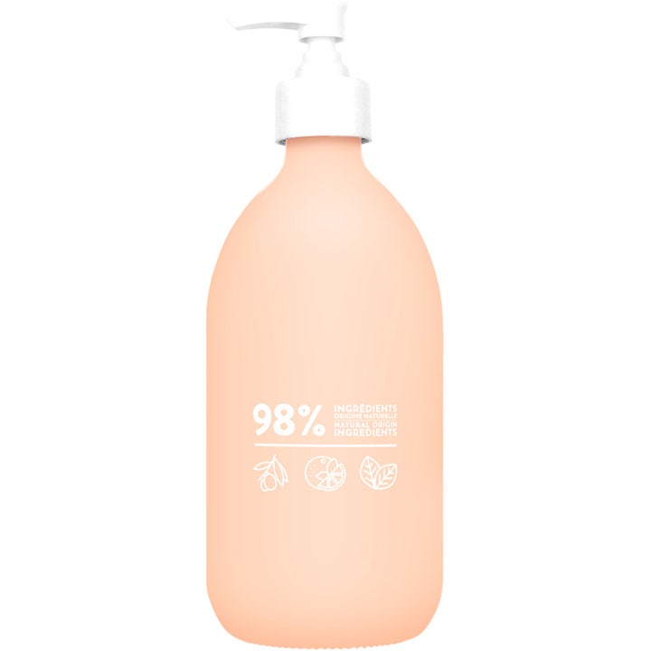 Compagnie de Provence Exfoliating Liquid Marseille Soap 495 ml i ferskenfarget flaske med hvit pumpe