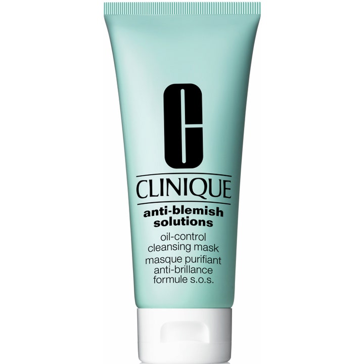 Clinique Anti-Blemish Solutions Oil-Control Cleansing Mask 100 ml i lyseblå tube som motvirker blank hud.