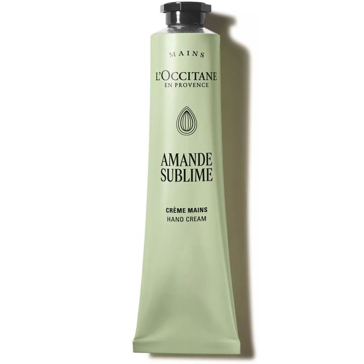 L'Occitane Amande Delicious Hands 75 ml mykgjørende håndkrem i grønn tube med mandelekstrakt og sort kork