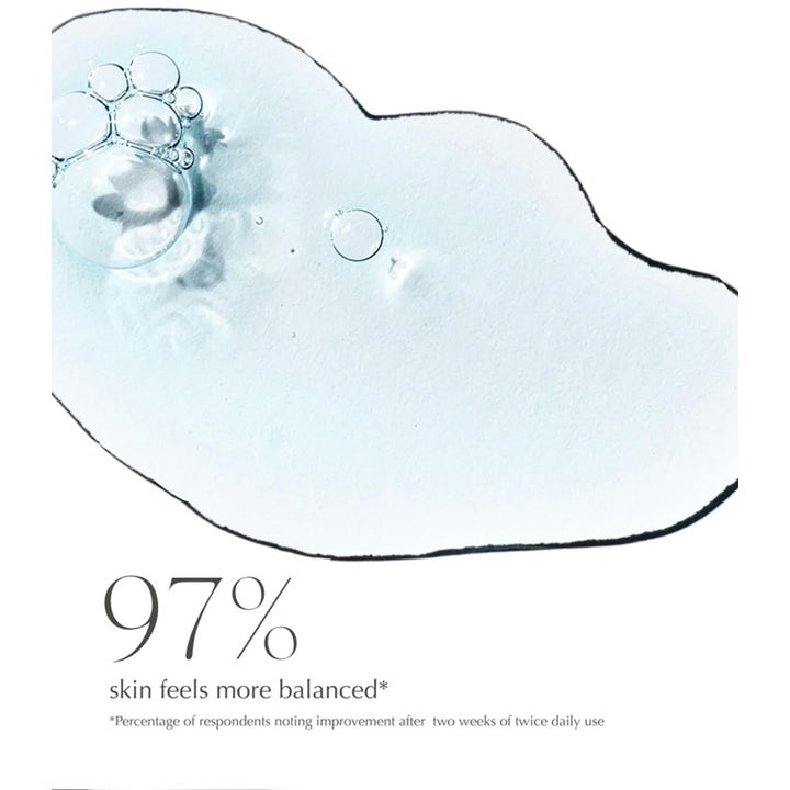 Exuviance HydraPrep pH Balance Toner 200 ml ansiktsvann med lyseblå flytende tekstur som gir 97% mer balansert hud