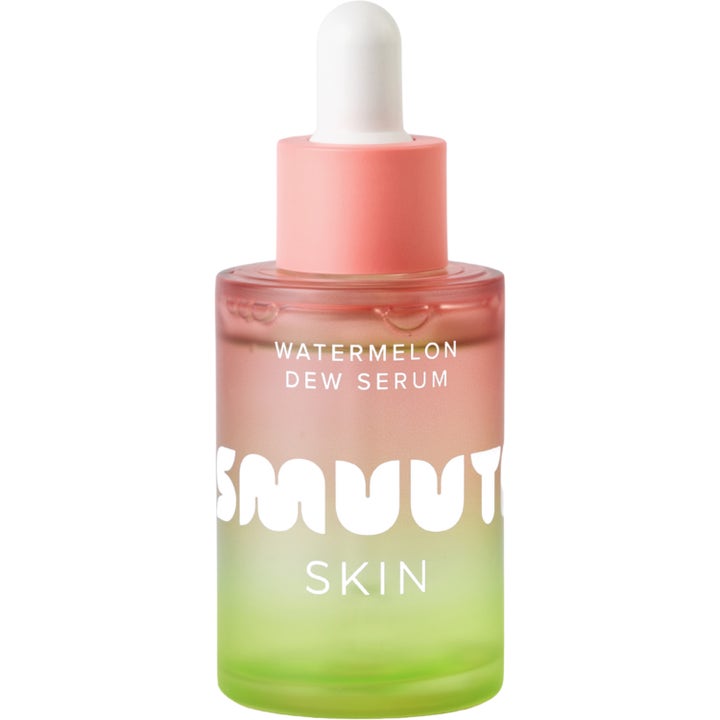 Smuuti Skin Watermelon Dew Serum 30ml fuktighetsgivende serum i rosa og grønn gradient glassflaske med hvit pipette