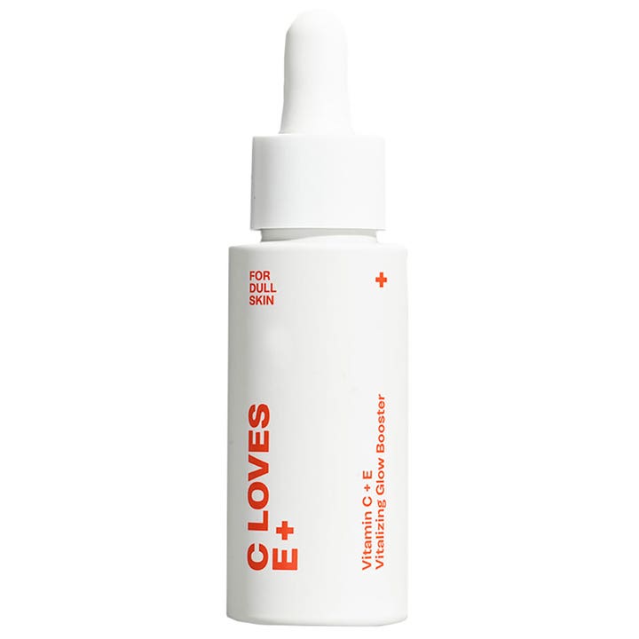 Common Clouds C Loves E+ Vitalizing Glow Booster 30 ml glødgivende serum i hvit glassflaske med pipette
